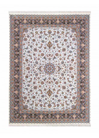 فرش ماشینی 1000 شانه نیاوران طرح افشان زمینه کرم