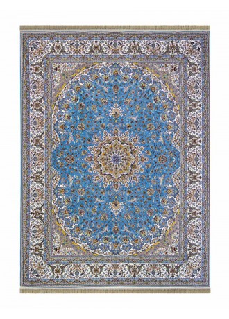 فرش ماشینی 1200 شانه نیاوران مدل 12003613 زمینه آبی
