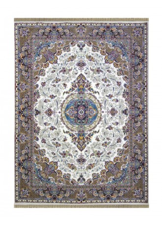 فرش ماشینی 1200 شانه نیاوران مدل 12003638 زمینه کرم