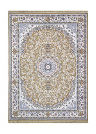 فرش ماشینی گل برجسته 1200 شانه مدل 12003654 زمینه بژ
