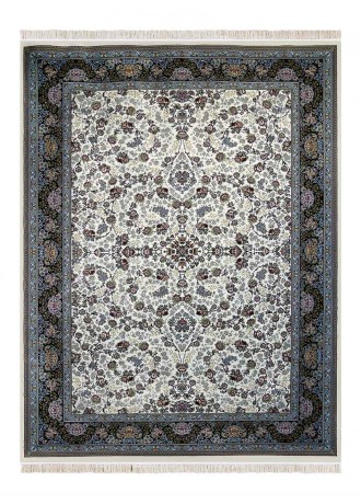 فرش ماشینی 700 شانه نیاوران طرح افشان رز زمینه کرم