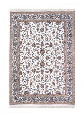 فرش ماشینی 700 شانه طرح افشان زمینه کرم