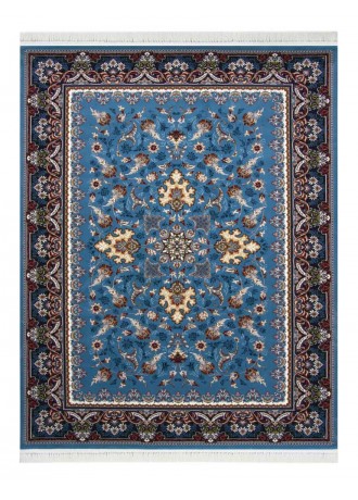 فرش ماشینی 700 شانه نیاوران طرح هلما زمینه آبی