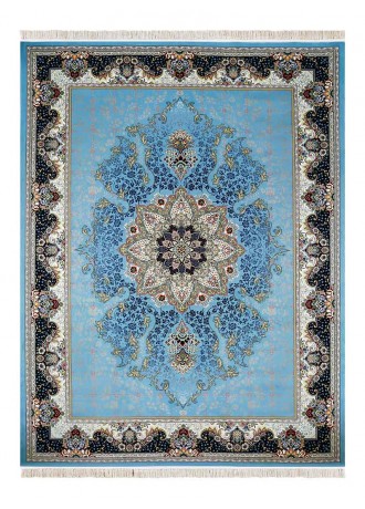 فرش ماشینی 700 شانه نیاوران طرح هیوا زمینه آبی