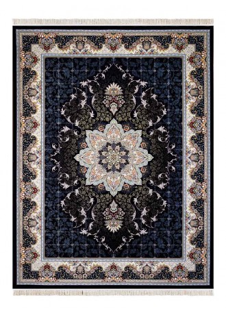 فرش ماشینی 700 شانه نیاوران طرح هیوا زمینه سورمه ای