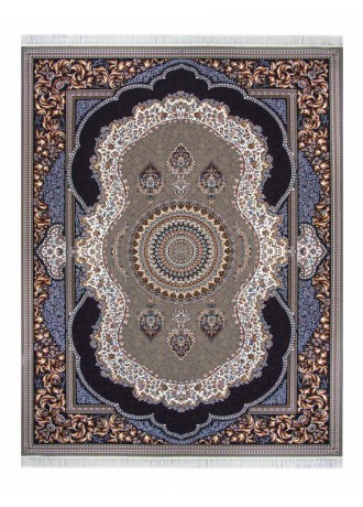 فرش ماشینی 700 شانه کهربا زمینه گردویی