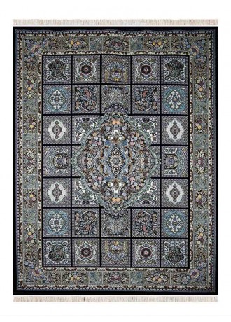 فرش ماشینی 700 شانه طرح کژال زمینه سورمه ای