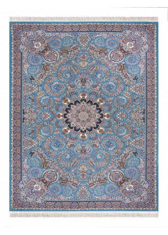 فرش ماشینی 700 شانه نیاوران طرح میترا زمینه آبی